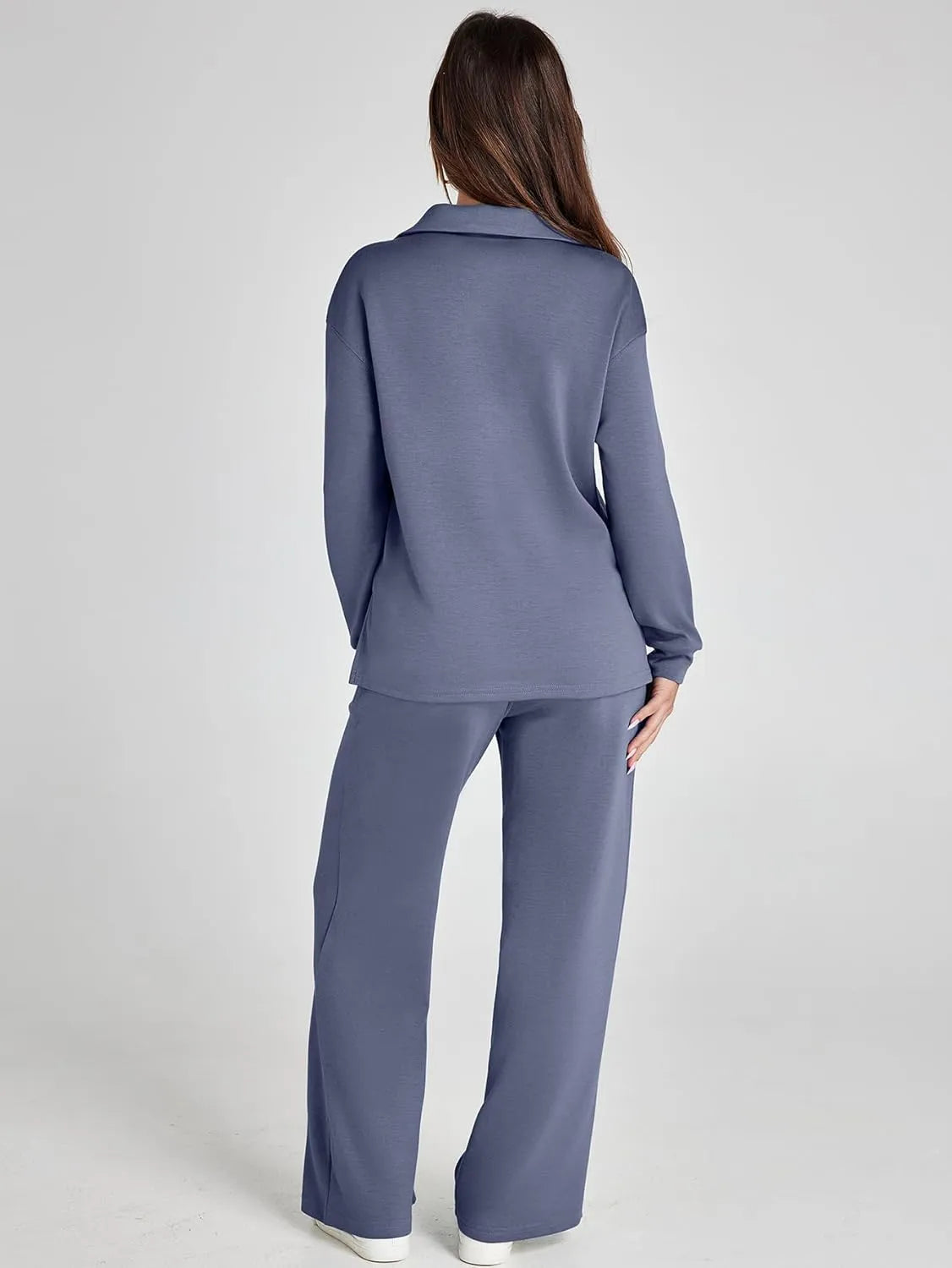 Cozy Minimalist Two-Piece Set – Soft Breathable Fabric With Wide-Leg Pants