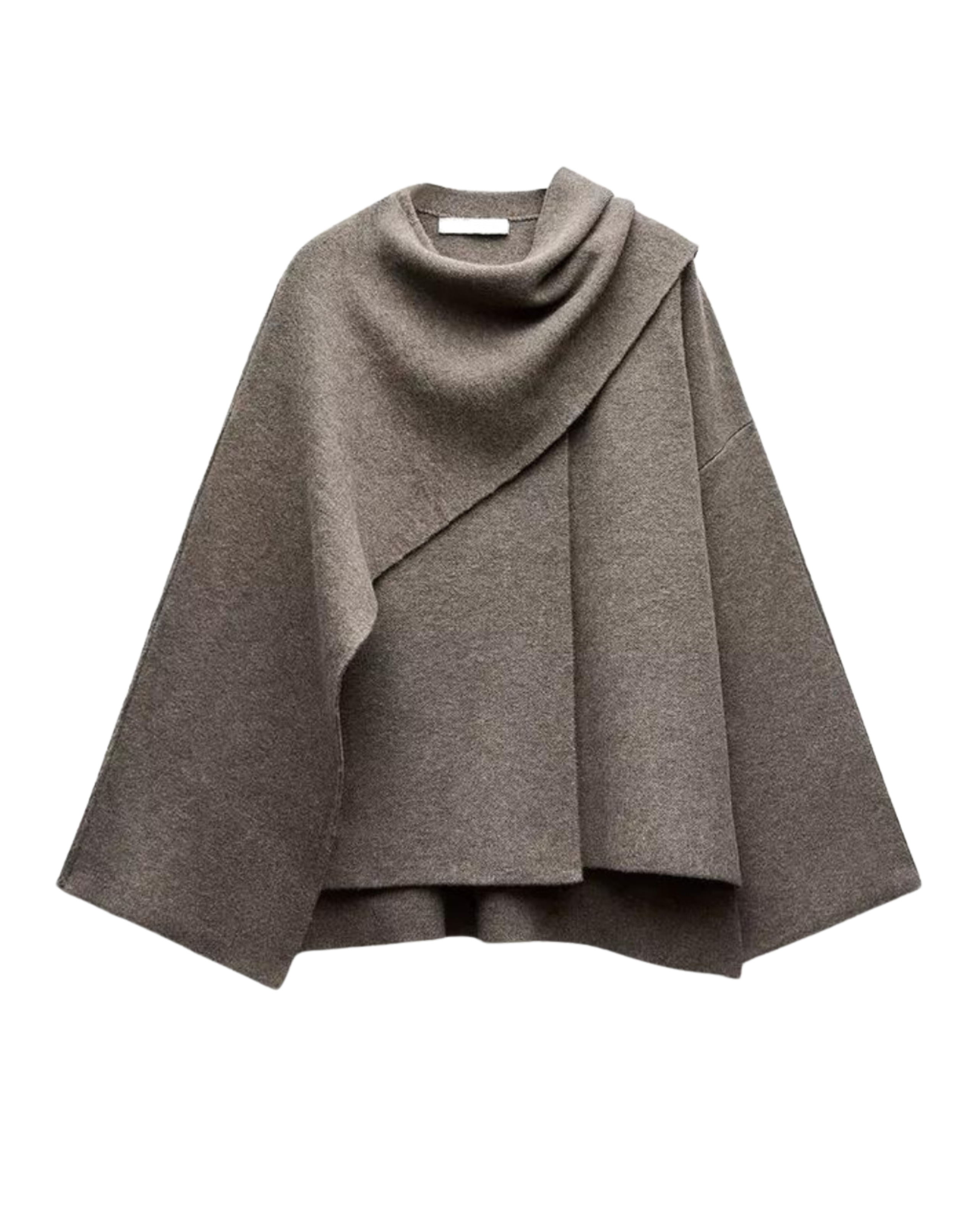 Chic Cape Coat – Elegant Women's Outerwear | Structured Fit Autumn Winter Coat