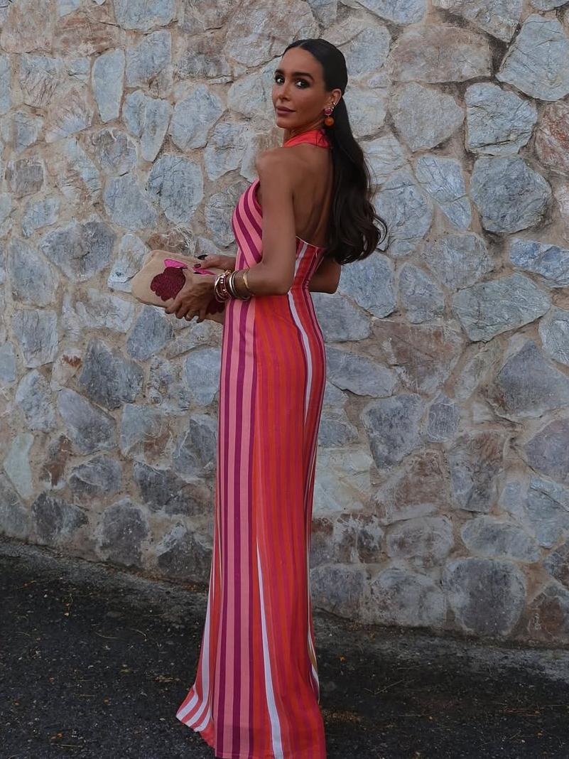 Cross Halter Dress – Elegant Evening Gown With Flowing Silhouette For Weddings