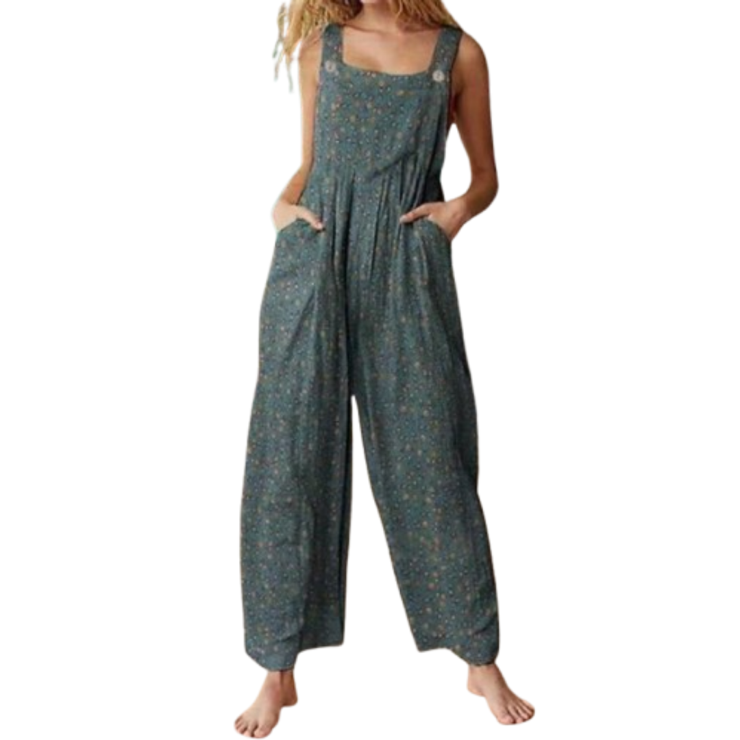 Casual Overall Jumpsuit – Relaxed Fit Dual Pocket Women's Classic Wear