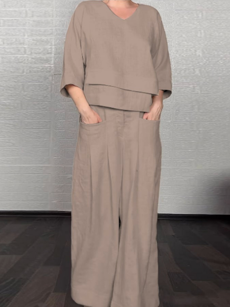 Casual Luxe Set – Women's Relaxed Two-Piece With Soft Touch Fabric Blend