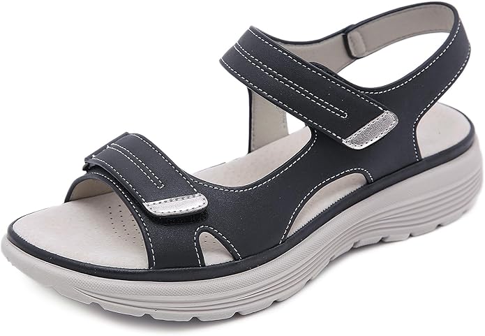 Orthopedic Sandals – Breathable Leather Comfort Sandals with Adjustable Straps