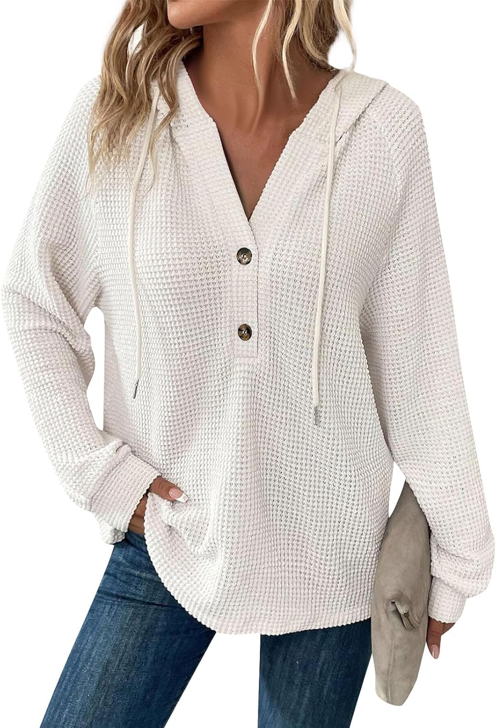 Oversized V-Neck Sweat | Relaxed Fit Sweatshirt For Women - Cozy Fall Clothing