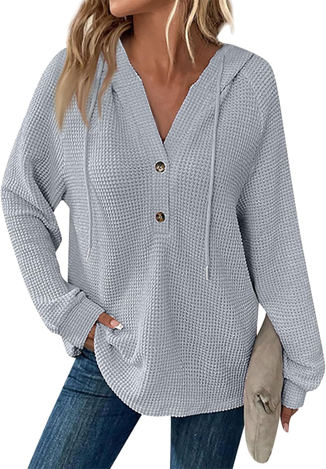 Oversized V-Neck Sweat | Relaxed Fit Sweatshirt For Women - Cozy Fall Clothing