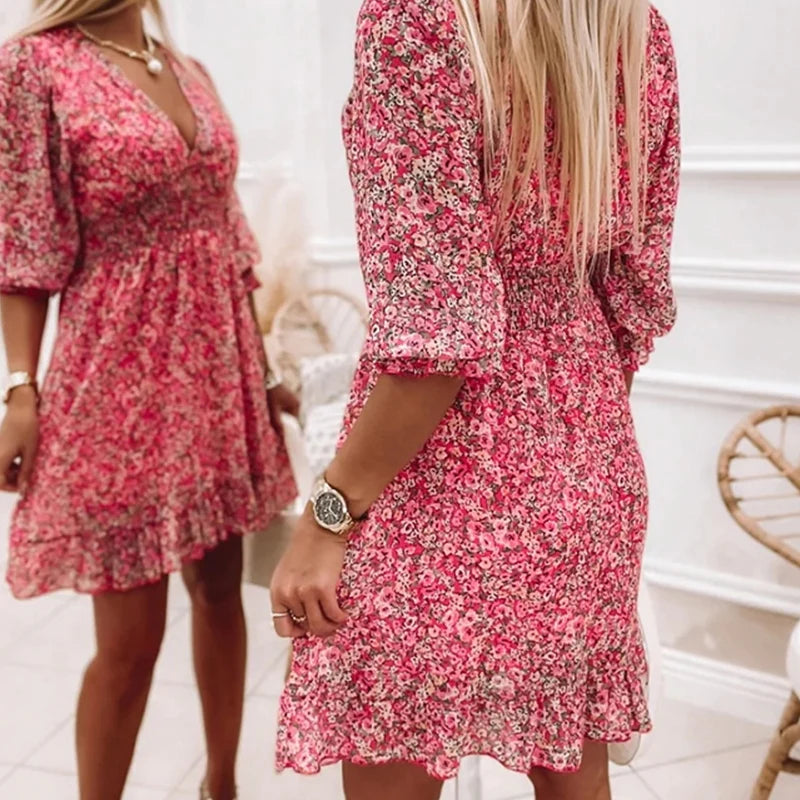 Women's Floral Dress | Bohemian Maxi Dress - Lightweight Flowy Summer Style