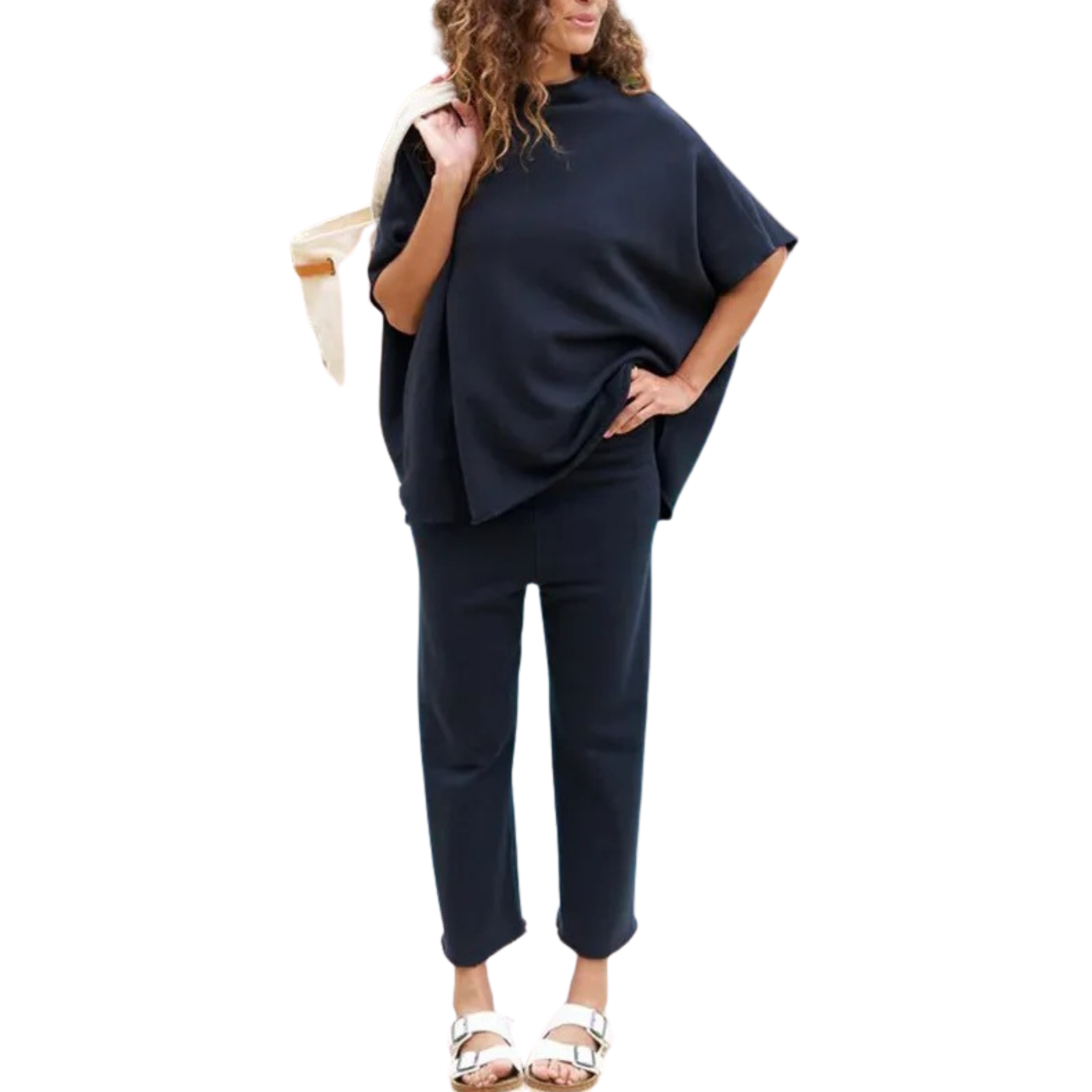 Batwing Sleeve Comfort Set - Relaxed Loungewear With Versatile Lounge Wear Style