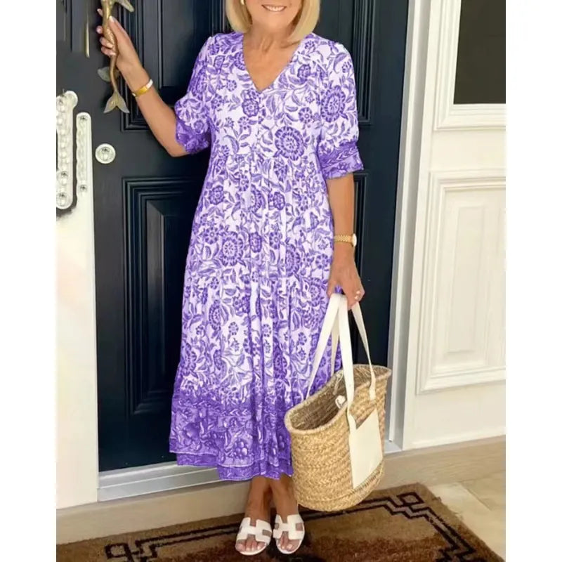 Garden Charm Dress – Flowy Summer Dress With Soft Fabric Blend For Women