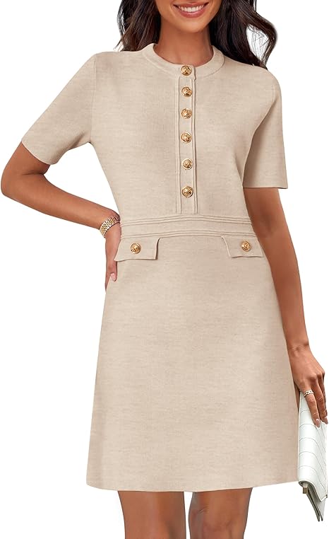 Elegant Knit Dress – Bodycon Figure Hugging Dress With Soft Stretchy Fabric