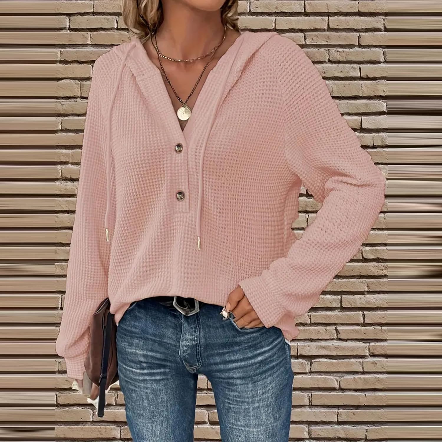 Oversized V-Neck Sweat | Relaxed Fit Sweatshirt For Women - Cozy Fall Clothing