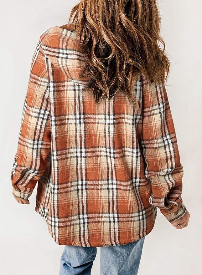 Plaid Flannel Jacket – Warm Winter Jacket With Soft Brushed Fabric, Cozy Fall Outerwear