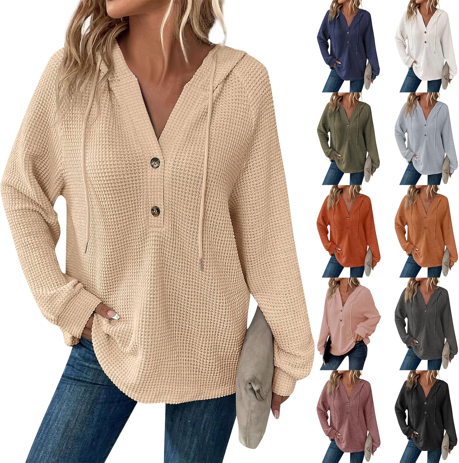 Oversized V-Neck Sweat | Relaxed Fit Sweatshirt For Women - Cozy Fall Clothing