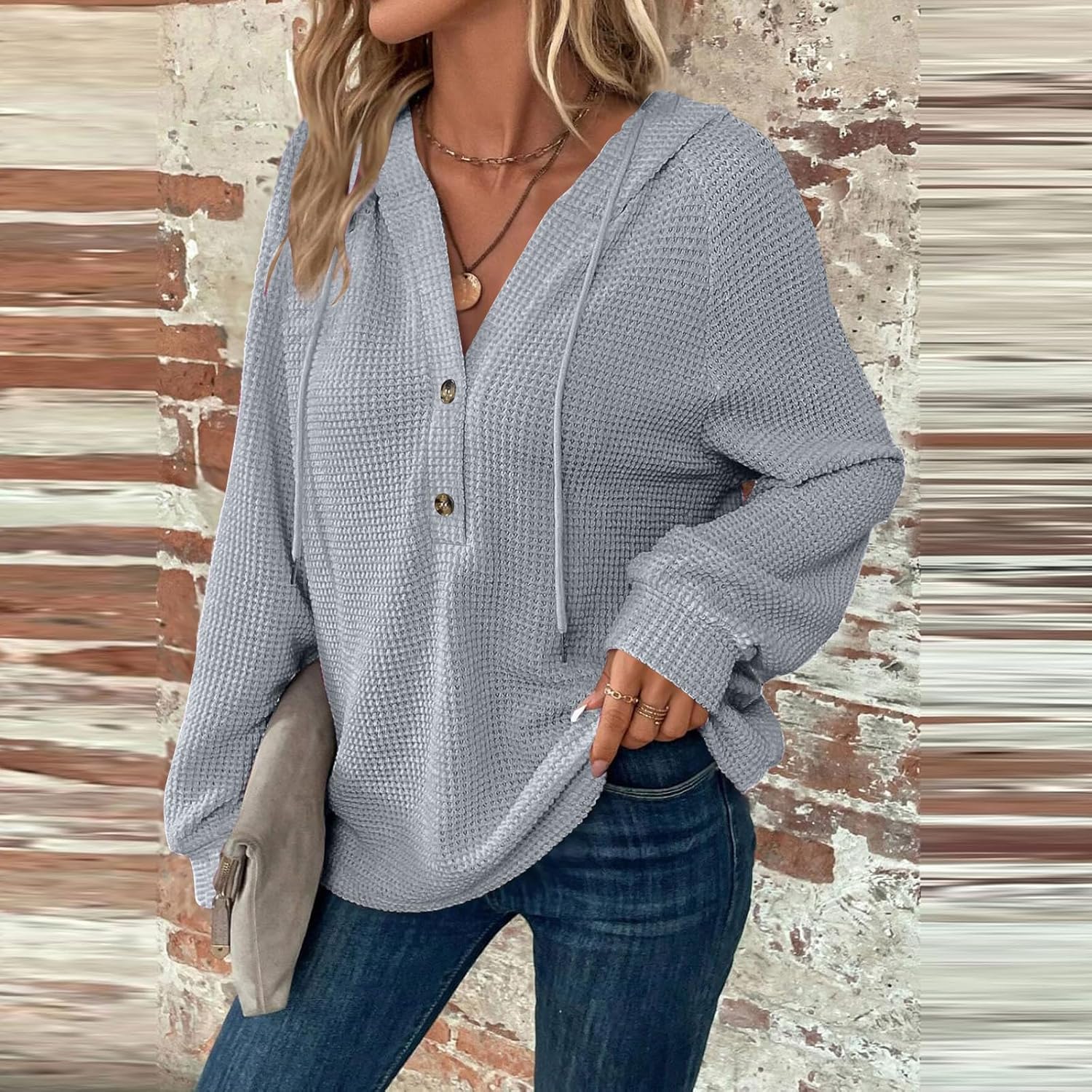 Oversized V-Neck Sweat | Relaxed Fit Sweatshirt For Women - Cozy Fall Clothing