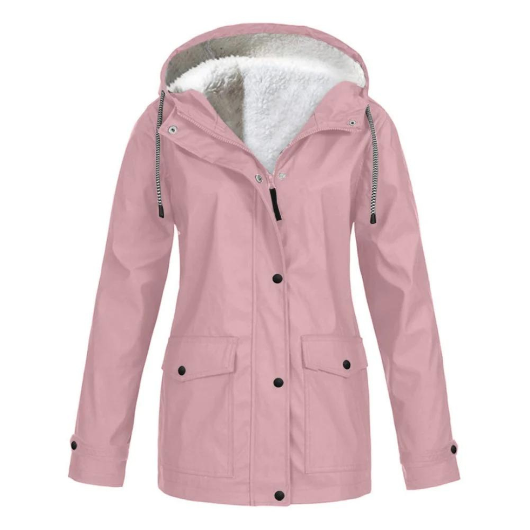Windproof Rain Jacket – Women's Water Resistant Jacket with Adjustable Hood & Pockets