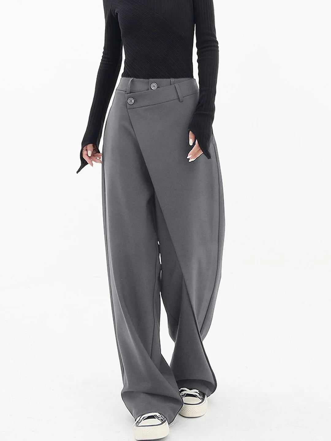 Modern Baggy Pants – Asymmetrical Waist, Wide Leg Trousers | Stylish Loose Pants
