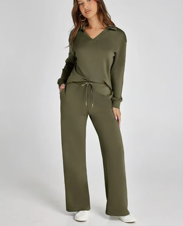Elegant Lounge Duo - Women's Loungewear Set With Soft Fabric & Relaxed Fit