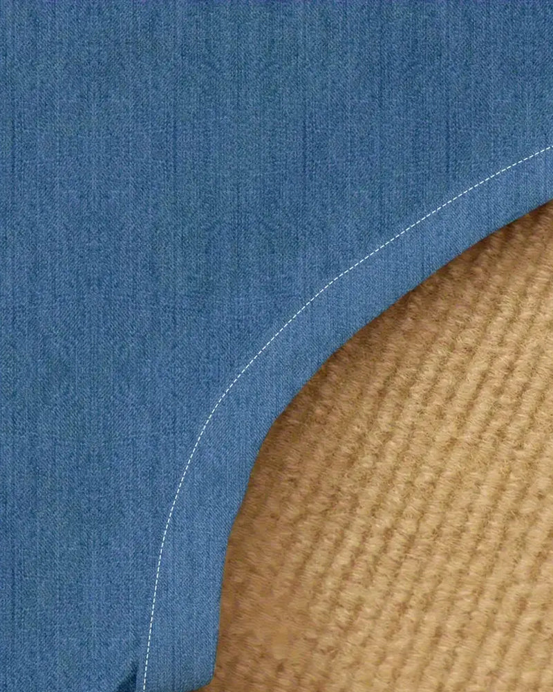 Sleeveless Denim Dress – Classic A-Line Casual Chic Dress in Premium Fabric