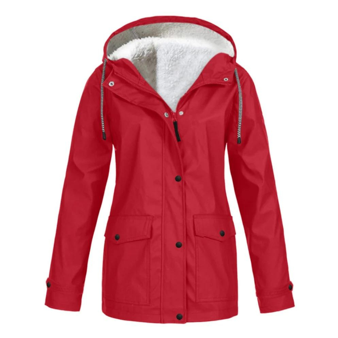 Windproof Rain Jacket – Women's Water Resistant Jacket with Adjustable Hood & Pockets