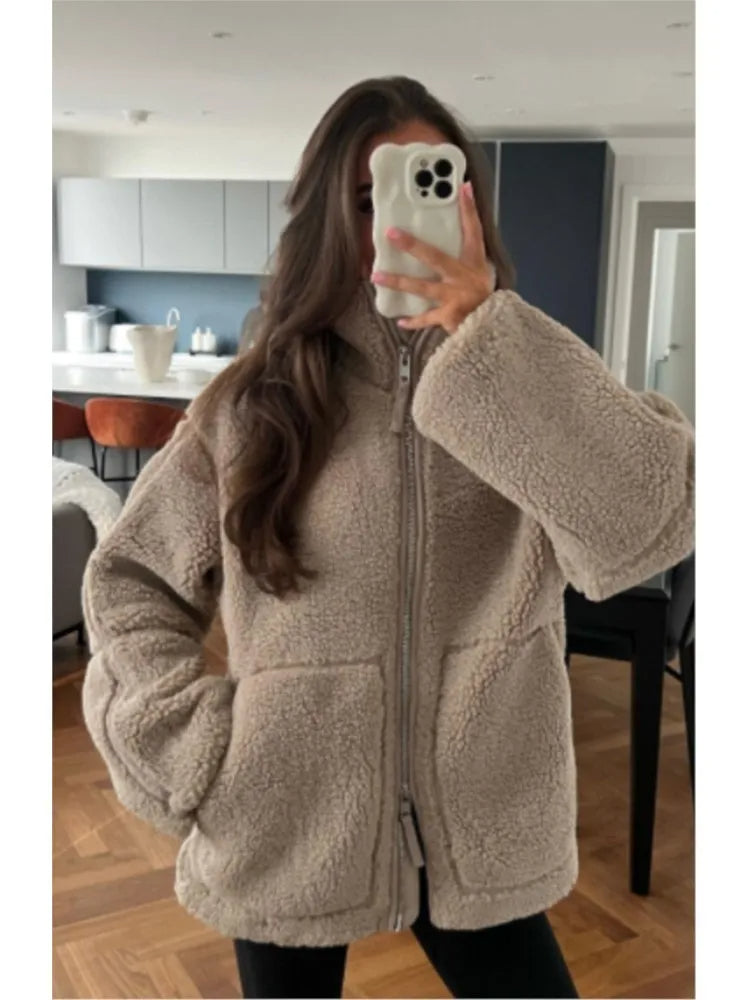 Teddy Fleece Jacket – Soft Faux Fur Coat | Cozy Zipper Winter Outerwear