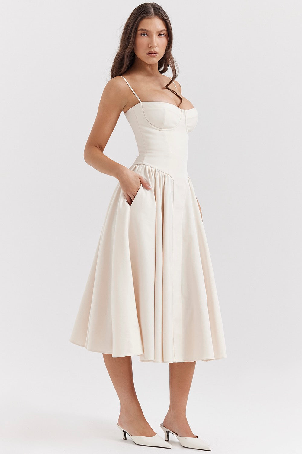 Vintage Tank Dress - Phoebe Long Summer Dress with Flattering Waist Detail
