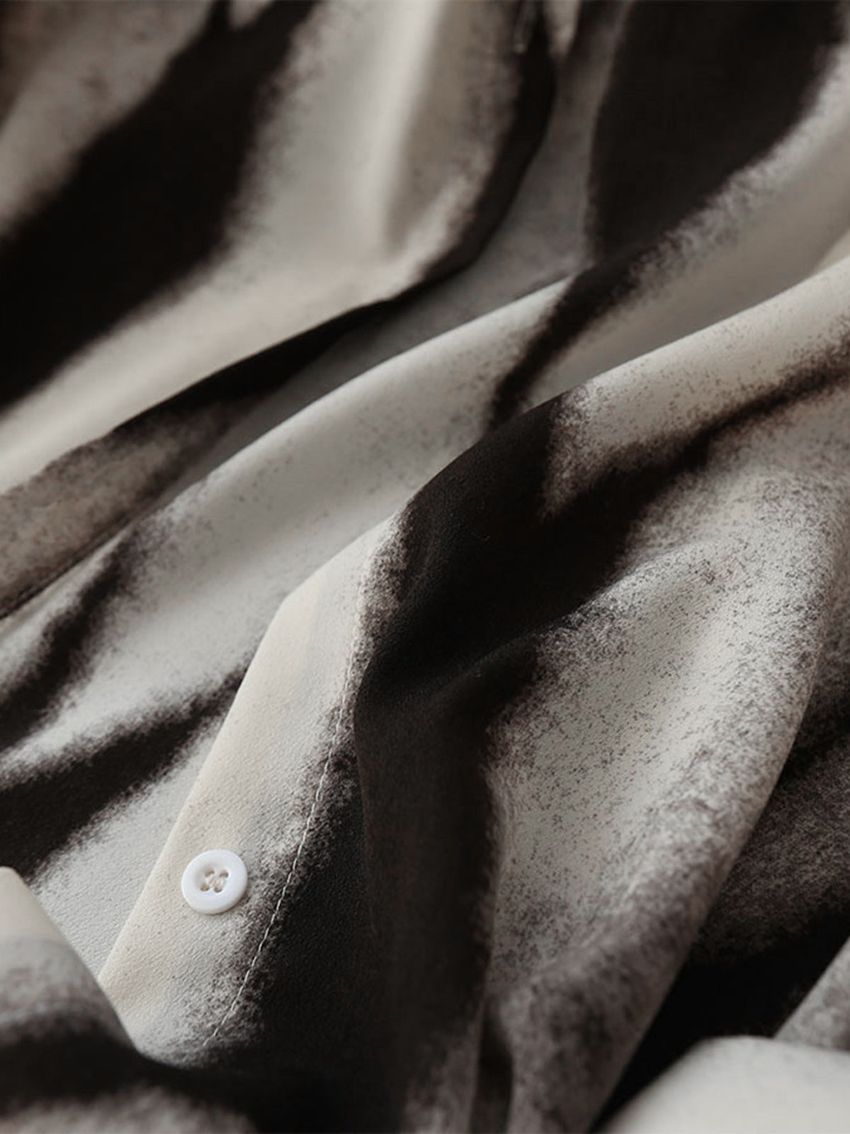 Tie Dye Shirt - Oversized Button Down, Long Sleeve Blouse in Polyester Woven Fabric