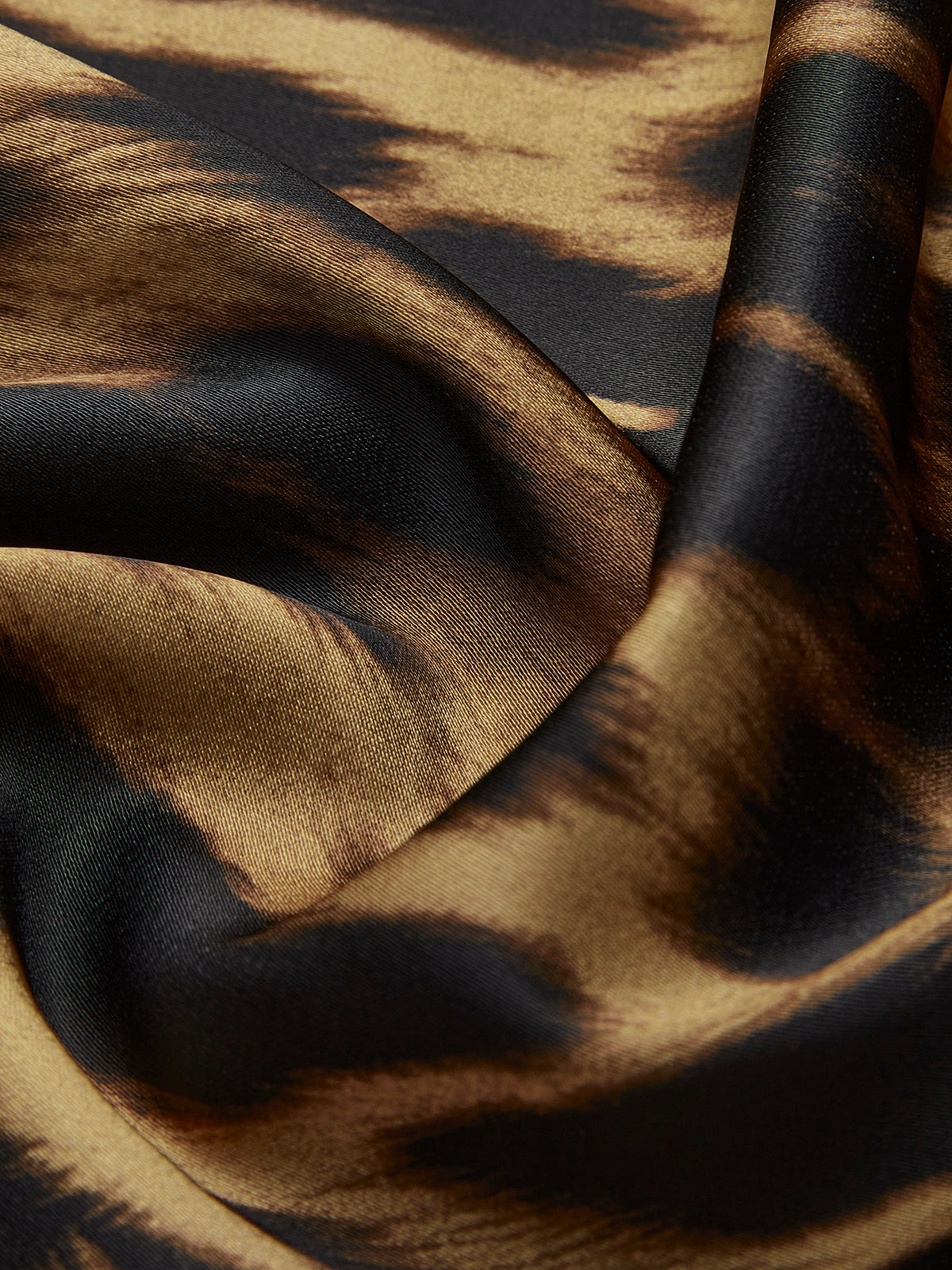 Slim Silhouette Maxi Skirt – Leopard Print Brown Woven Fabric Skirt For Women