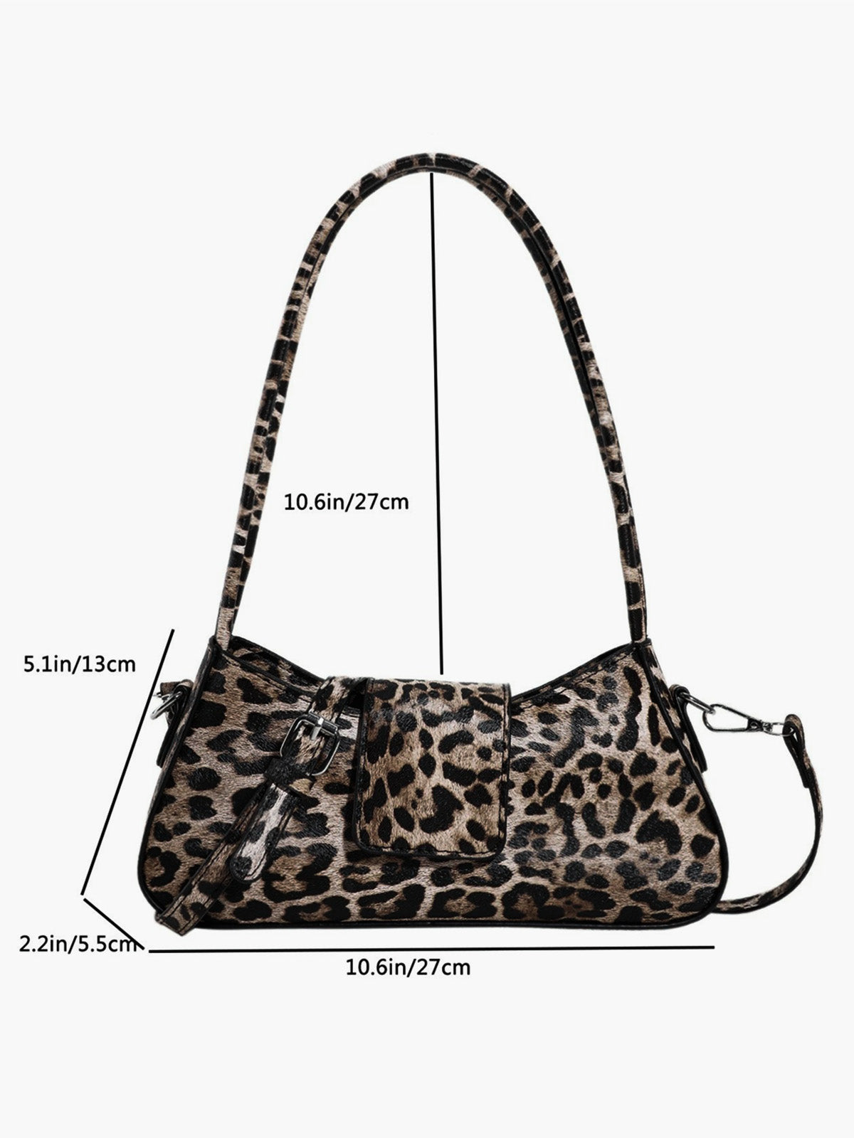 Sleek Leopard Bag – Stylish Buckle Purse | Vegan Leather Compact Arm Candy