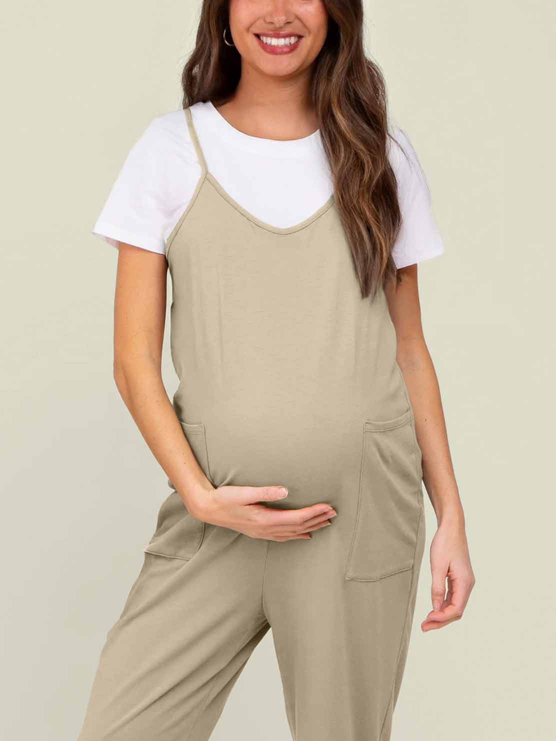 Maternity Jumpsuit - Oversized Postpartum Romper with Adjustable Straps
