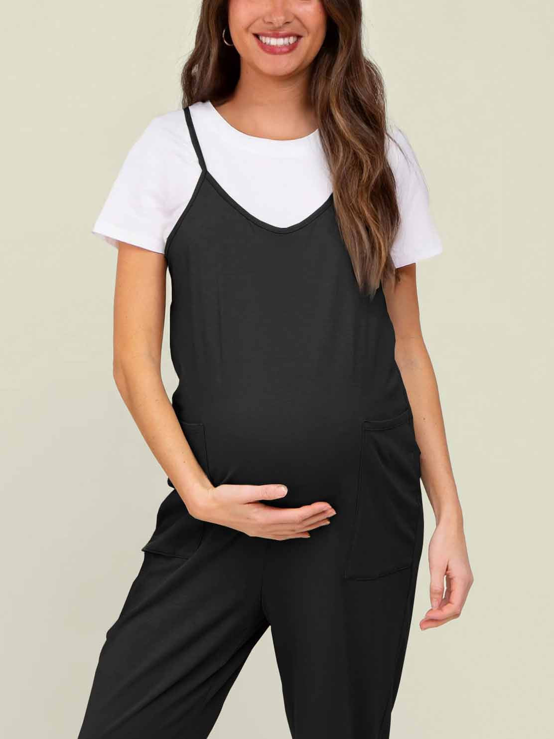 Maternity Jumpsuit - Oversized Postpartum Romper with Adjustable Straps