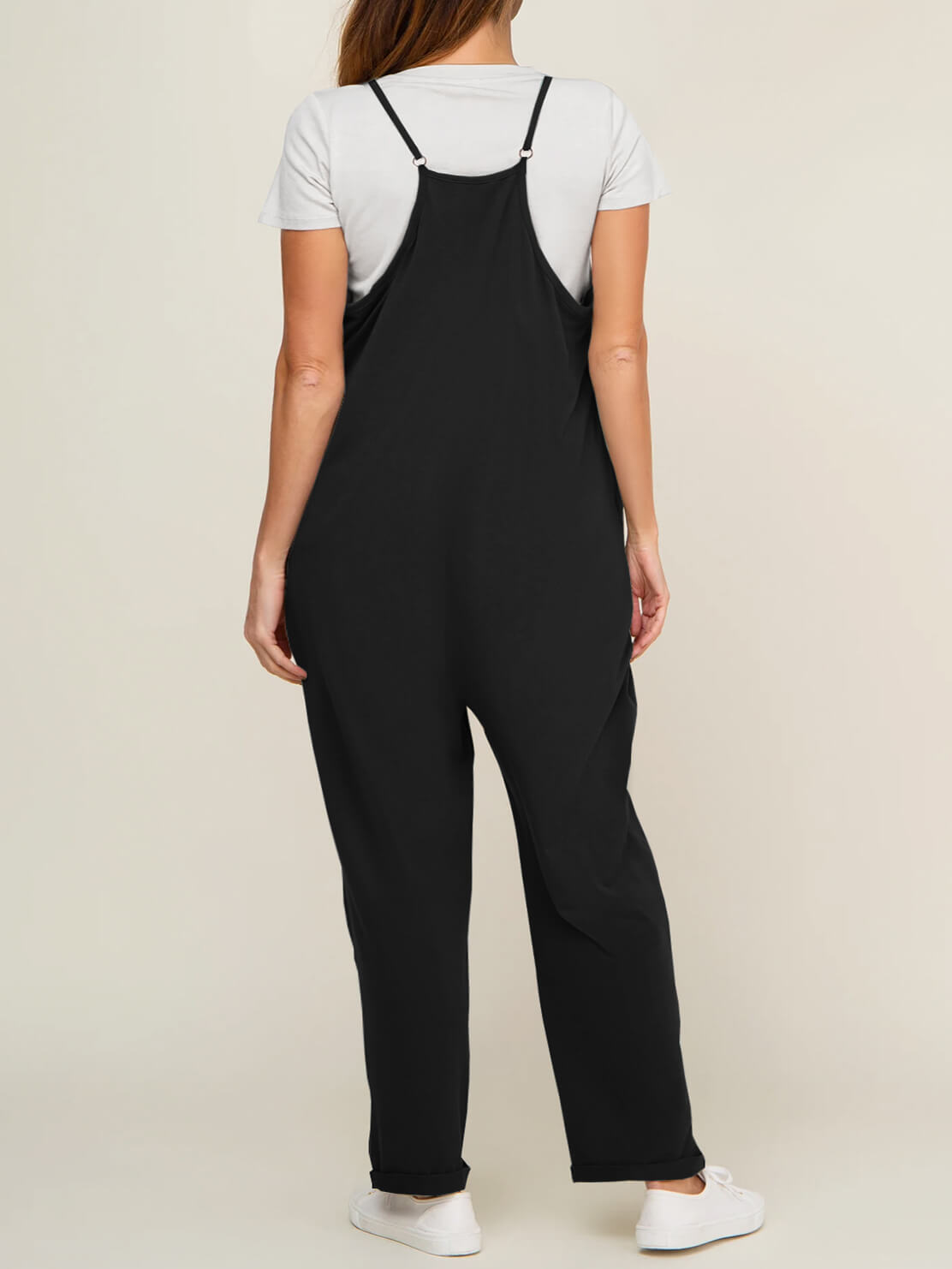 Maternity Jumpsuit - Oversized Postpartum Romper with Adjustable Straps