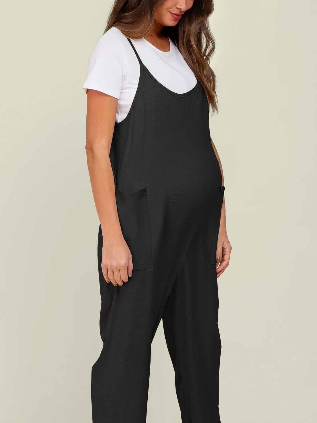 Maternity Jumpsuit - Oversized Postpartum Romper with Adjustable Straps