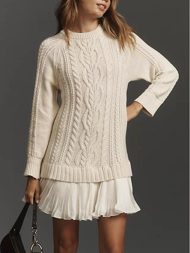 Twist Knit Sweater Dress | Flattering Soft Knit Fabric Casual & Winter Outfit