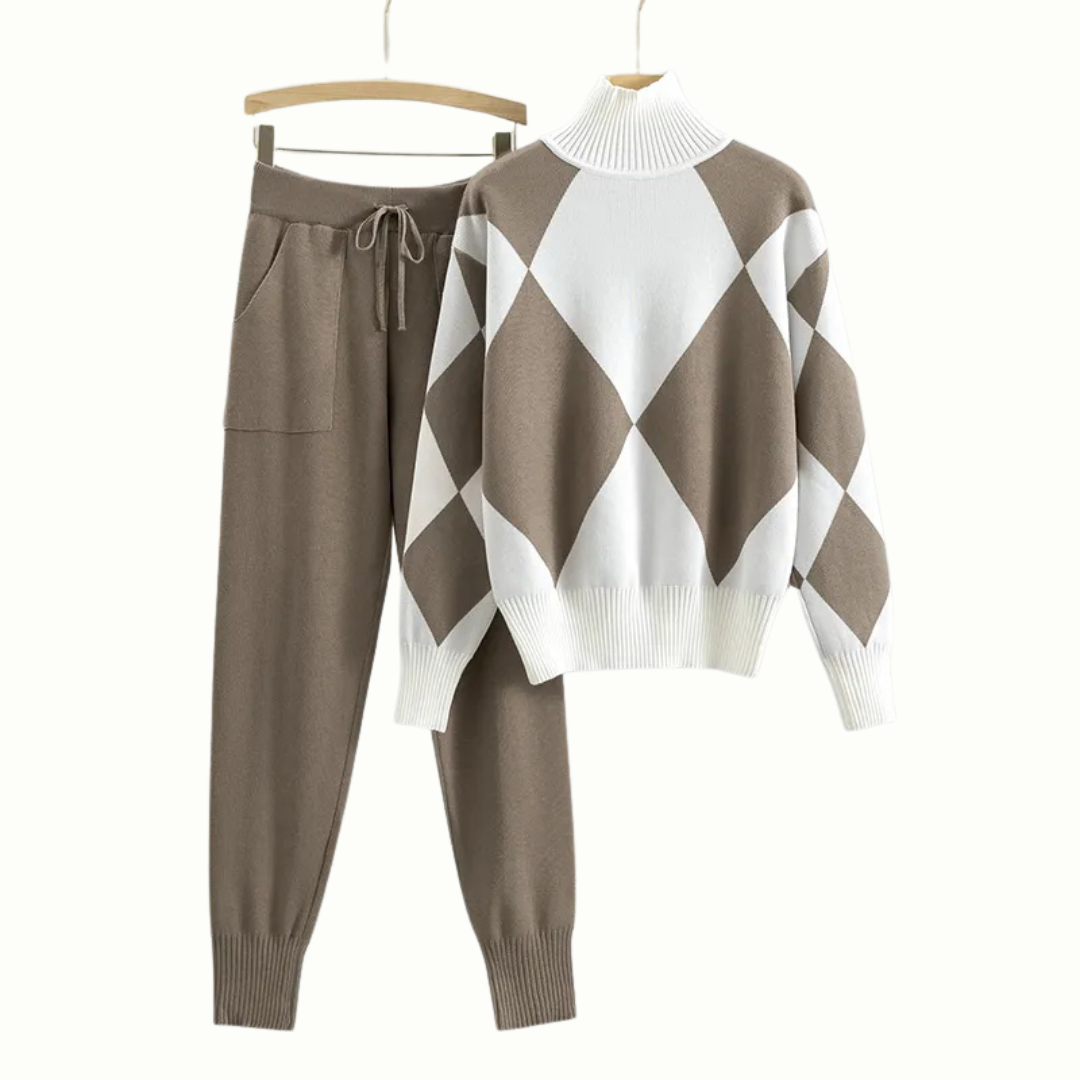 Elegant Knit Co-Ord | Cozy Two Piece Outfit - Lightweight Warm Knit Set