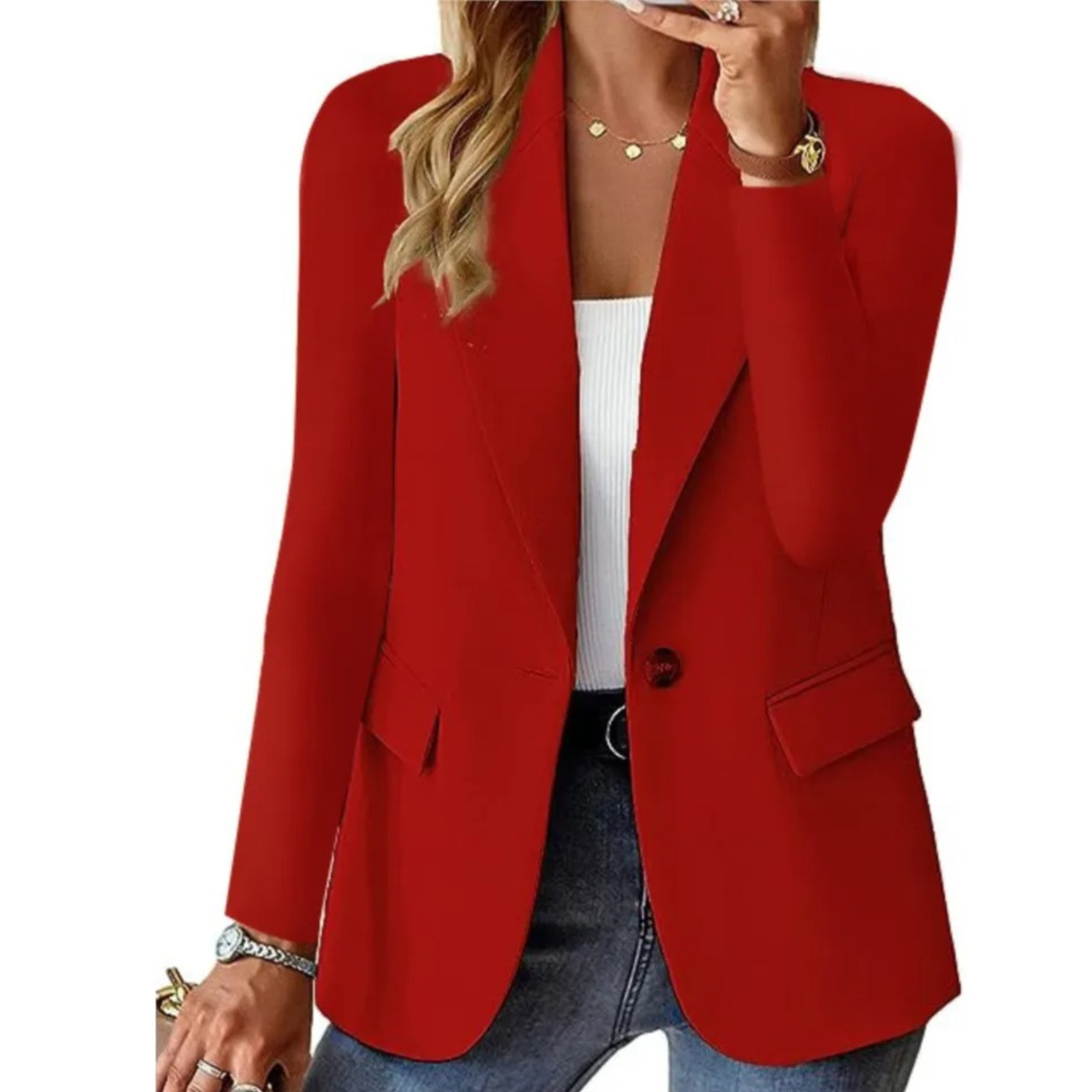 Tailored Long Sleeve Blazer – Elegant Professional Women's Blazer for Office Wear