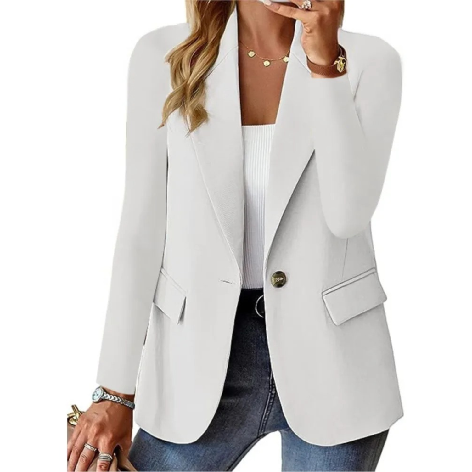 Tailored Long Sleeve Blazer – Elegant Professional Women's Blazer for Office Wear