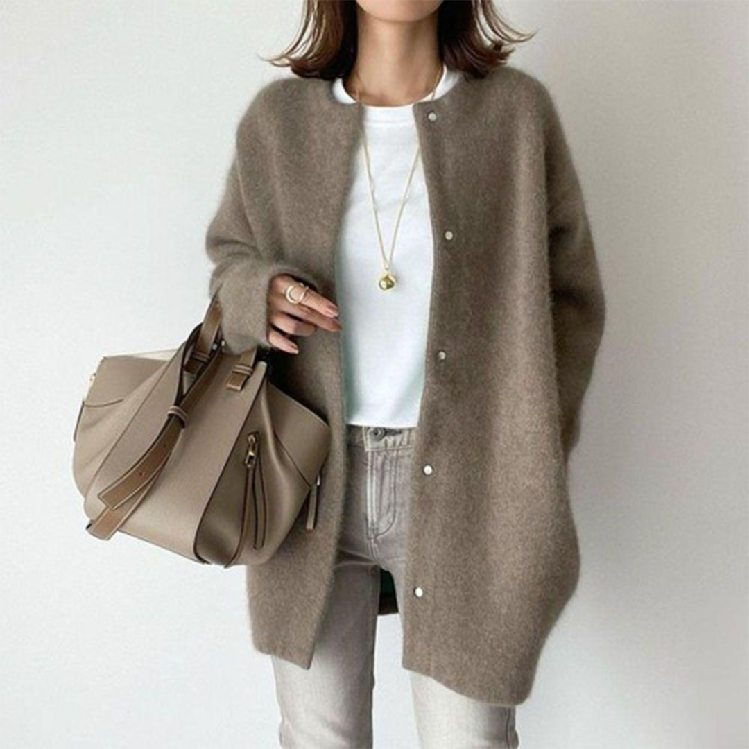 Warm Elegant Cardigan – Classic Open Front Sweater, Soft Knitwear Layering Piece