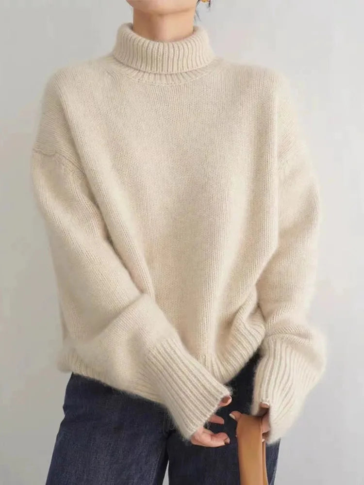 Luxe Turtleneck Sweater – Cashmere Soft Warm Winter Knitwear For Women