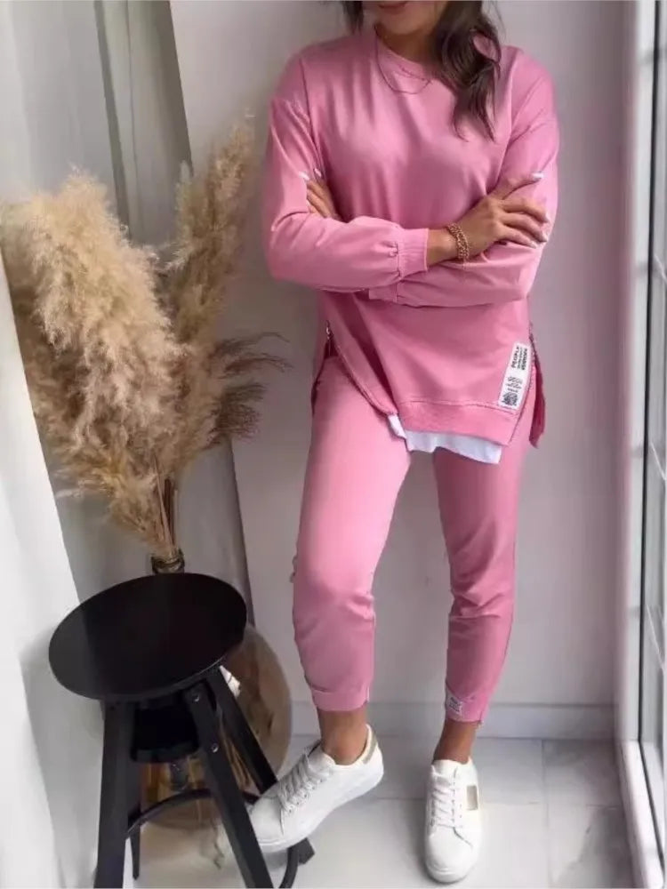 Conjunto Deportivo Mujer de Sudadera y Pantalones Largos, Estilo Casual Otoño Invierno, Material Suave y Cómodo