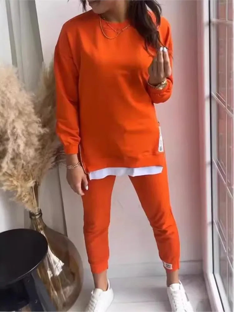 Conjunto Deportivo Mujer de Sudadera y Pantalones Largos, Estilo Casual Otoño Invierno, Material Suave y Cómodo