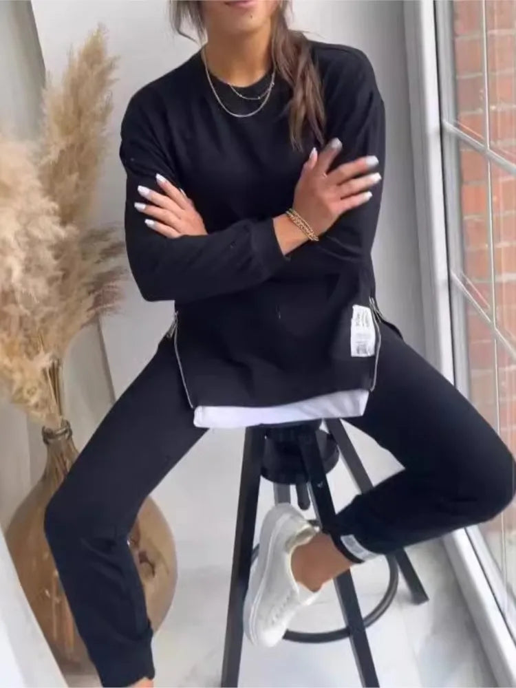 Conjunto Deportivo Mujer de Sudadera y Pantalones Largos, Estilo Casual Otoño Invierno, Material Suave y Cómodo