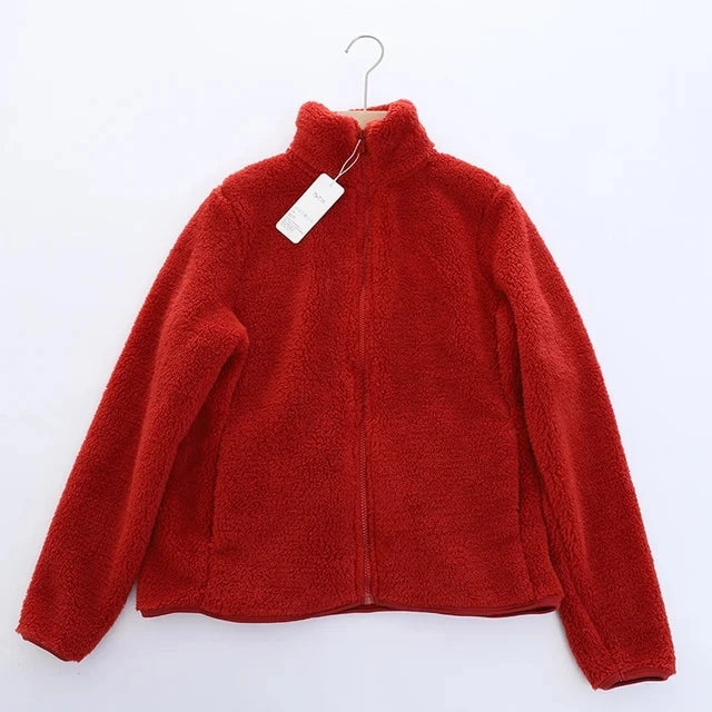 Fluffy Cosy Jacket – Plush Velvet Fleece Jacket With Side Pockets For Women
