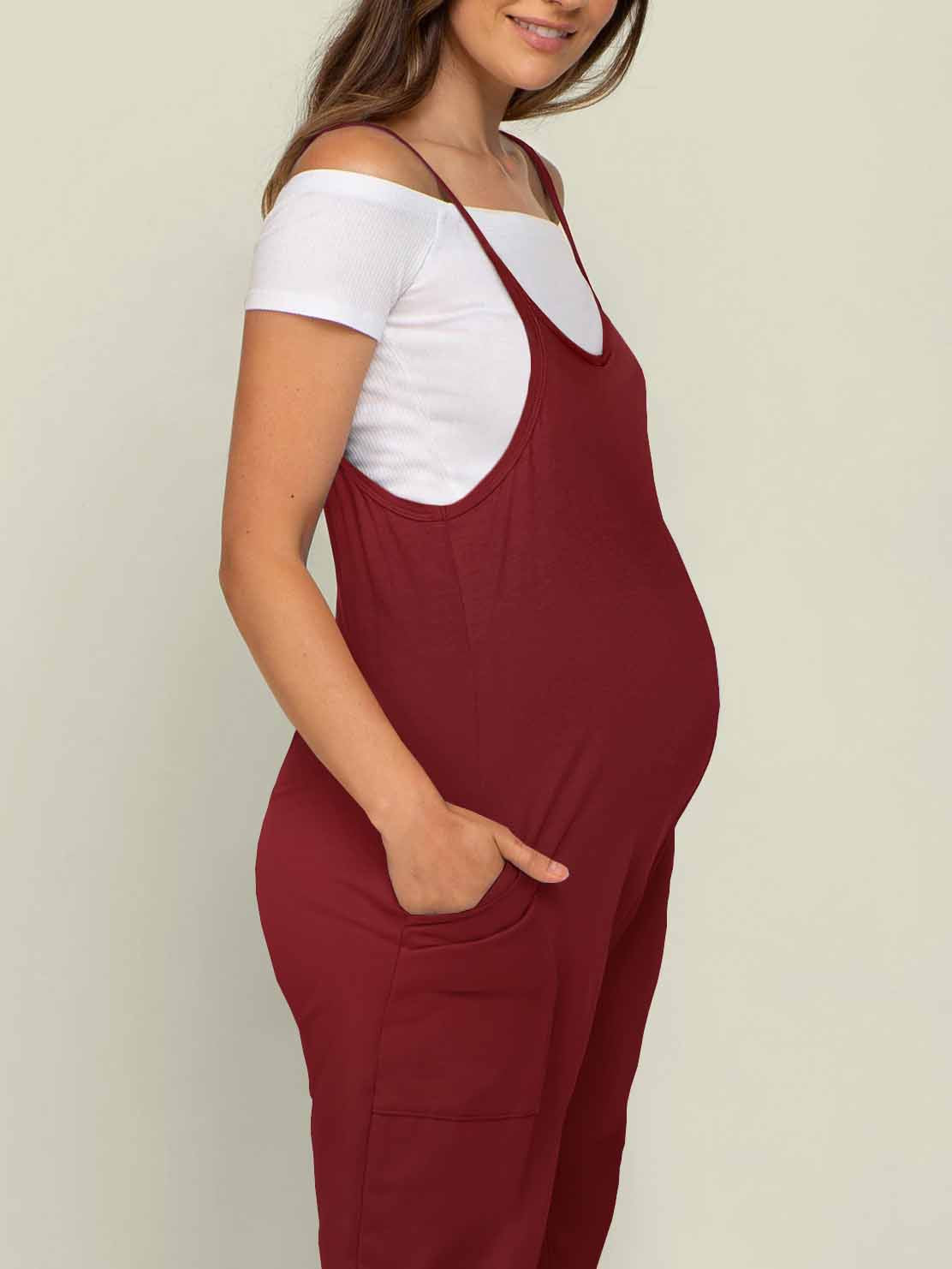 Maternity Jumpsuit - Oversized Postpartum Romper with Adjustable Straps