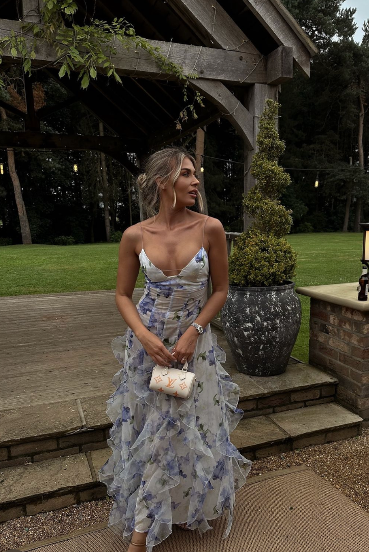 Floral Beach Maxi Dress – Lightweight Summer Maxi Dress with Cut-Out Split Detail