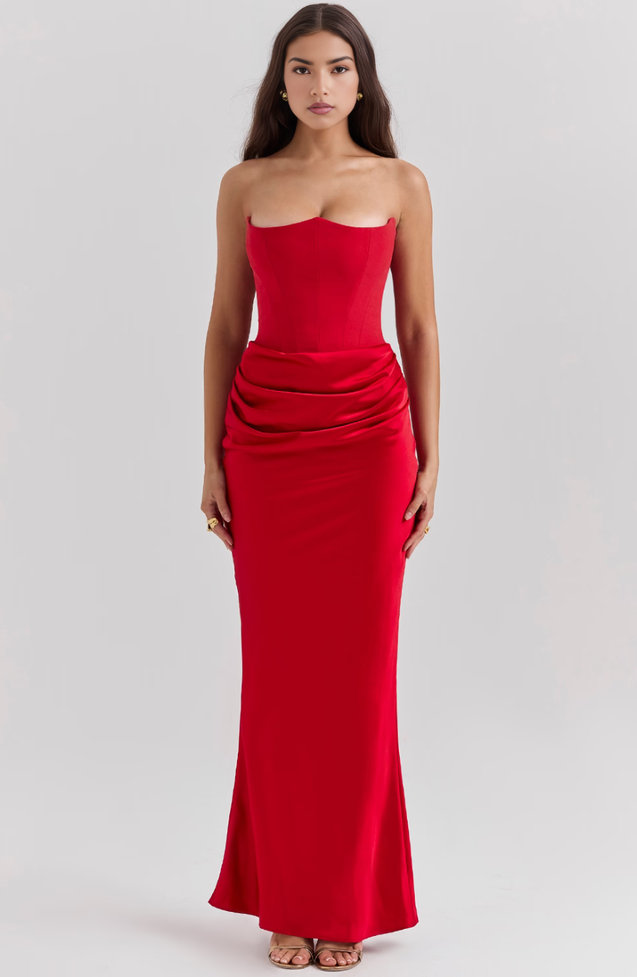 Strapless Party Dress – Elegant Retro Solid Color Cocktail Dress for Women