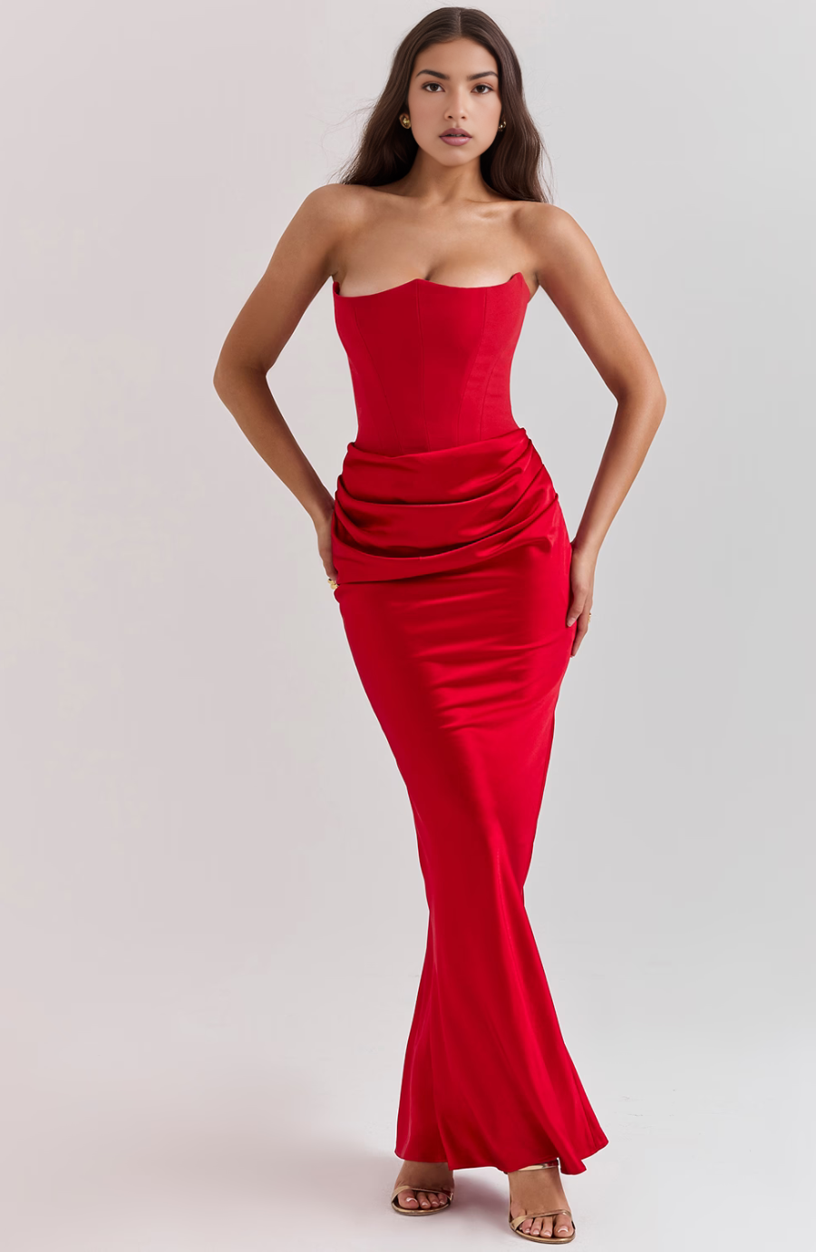 Strapless Party Dress – Elegant Retro Solid Color Cocktail Dress for Women