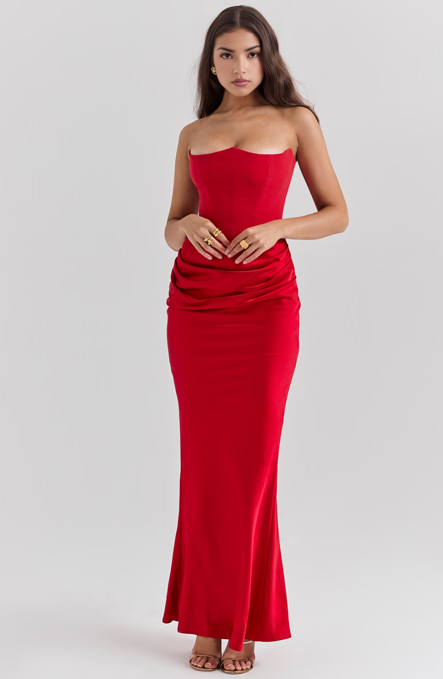 Strapless Party Dress – Elegant Retro Solid Color Cocktail Dress for Women