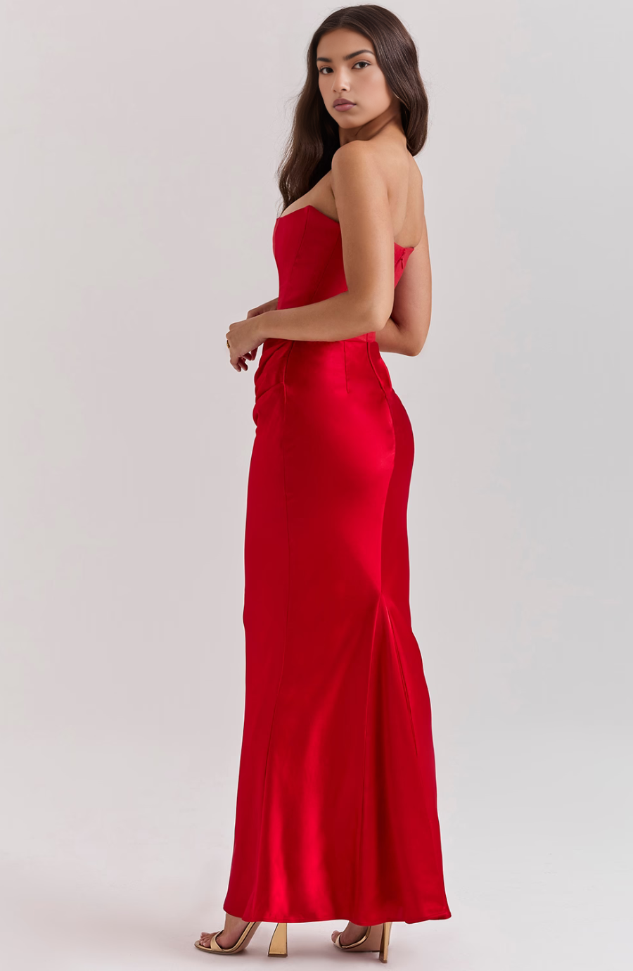 Strapless Party Dress – Elegant Retro Solid Color Cocktail Dress for Women