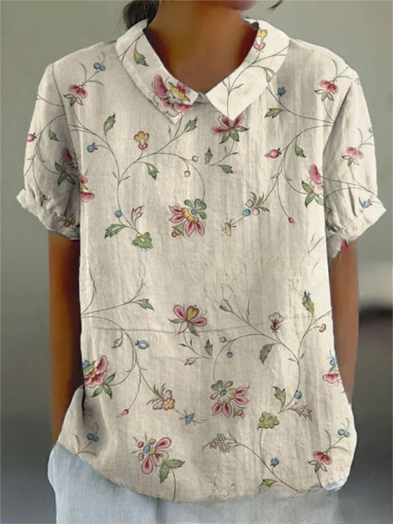 Floral Shirt - Lightweight Summer Top with Playful Flower Print & Loose Fit