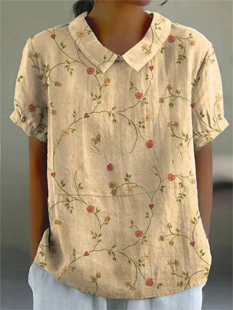 Floral Shirt - Lightweight Summer Top with Playful Flower Print & Loose Fit