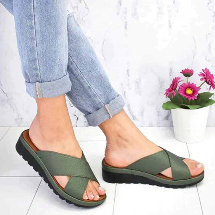 Ortho Sandals | Light Walk Luxe Comfortable Slip-On Shoes With Memory Foam Insoles