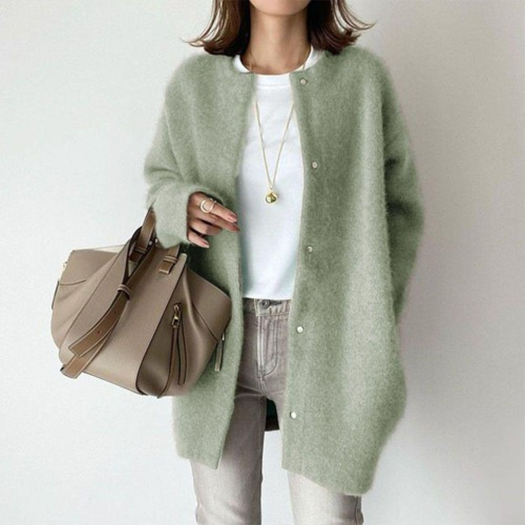 Warm Elegant Cardigan – Classic Open Front Sweater, Soft Knitwear Layering Piece